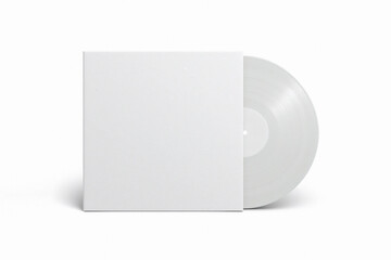 흰색 LP판 바이닐 음반 디자인 목업