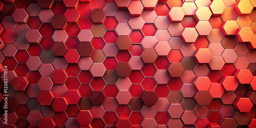 Poster abstract red hexagon pattern background geometric design texture