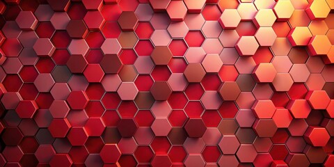 Abstract Red Hexagon Pattern Background Geometric Design Texture