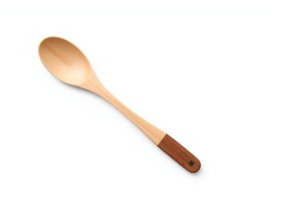 Wooden spoon isolated on white background with clipping path