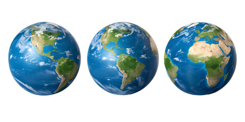 Planet Earth on White, World Globe and Nature Design Elements, PNG Transparent