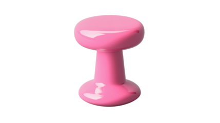 Pink dumbbell standing on transparent background for fitness training