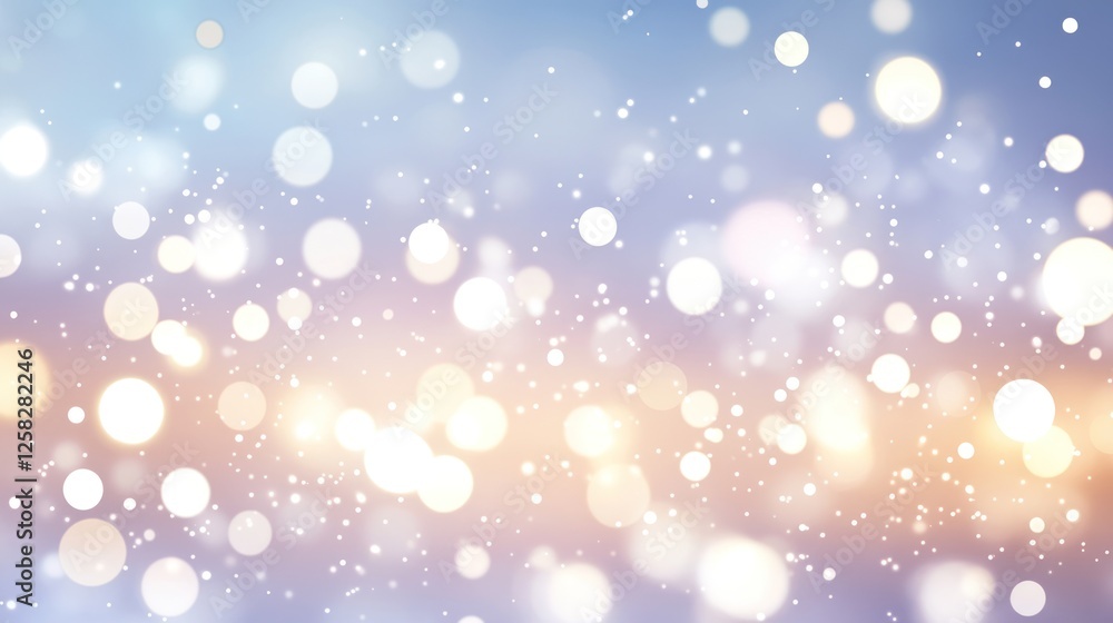 Poster a dreamy abstract background featuring soft bokeh lights in pastel colors, creating a serene atmosph