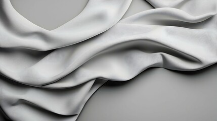 Obraz premium White Fabric Draped on Grey Background