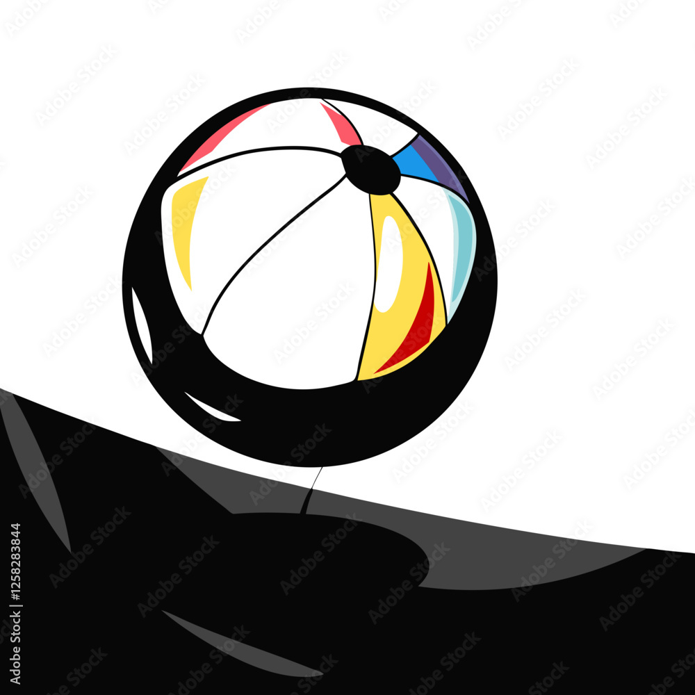 Poster generate a vibrant image of a bouncing ball, showcasing its dynamic movement and bright, contrasting