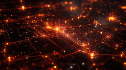 Fototapeta premium AI System Managing a Global Digital Network - Image