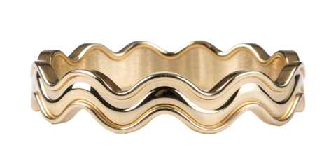 Metallic Wave Band on White, Trendy and Fashionable Accessory, PNG Transparent