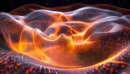 Fototapeta premium Abstract Orange Glowing Wave Background Texture