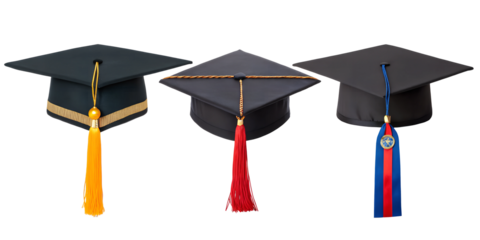 College Graduation Cap on White, Academic Achievement Symbols, PNG Transparent