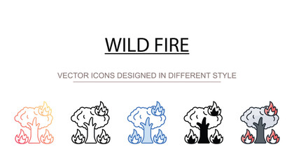 Wild Fire icon design with white background stock illustration