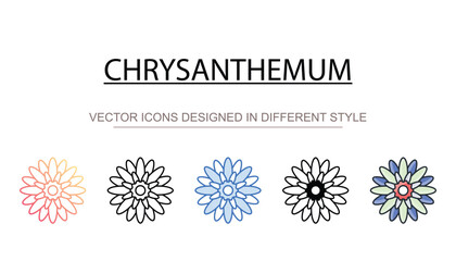Chrysanthemum icon design with white background stock illustration
