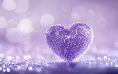 Fototapeta premium A heart made of glitter is on a purple background