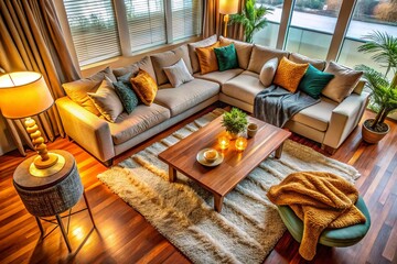 Modern Minimalist Living Room: Cozy Sectional Sofa & Neutral Decor