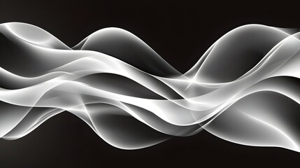 Elegant Flowing Waves of Light on Dark Background for Design Use