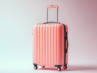 Travel essentials stylish pink suitcase for adventurers studio setting product photography minimalist design