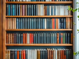 Exploring classic literature home library book collection cozy atmosphere close-up view intellectual pursuit