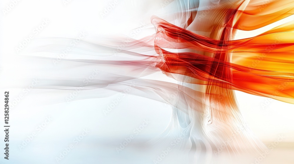 Aufkleber flowing abstract design with swirling brown and white lines creates sense of movement and fluidity, 