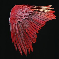 Fototapeta premium Vibrant Orange Wing with Detailed Feathers