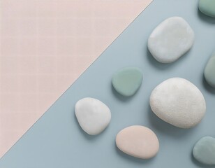 Serene Stones on Pastel Background