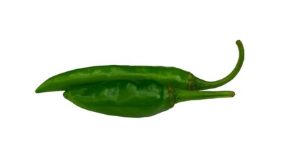Fresh green pepper isolated on white background