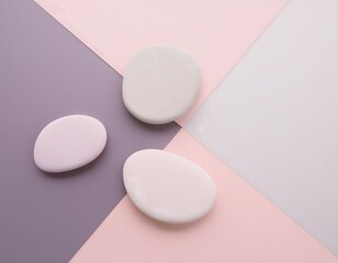 Serene Stones on Pastel Background