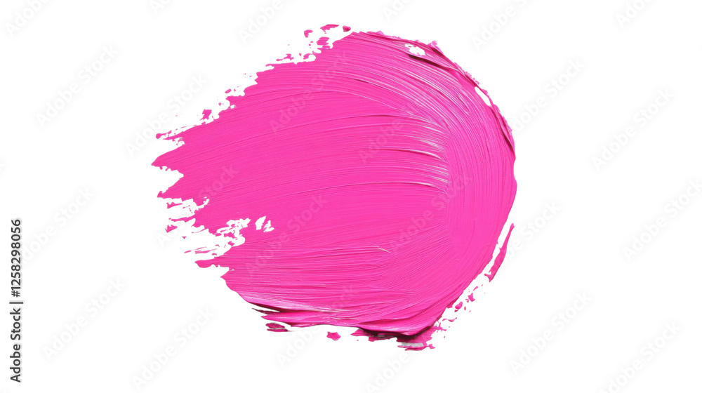 Poster pink paint stroke on transparent background creating abstract design