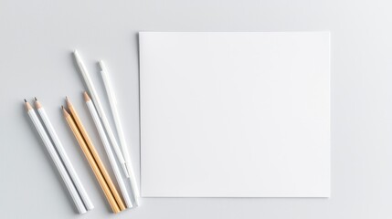 Blank Paper with Art Supplies