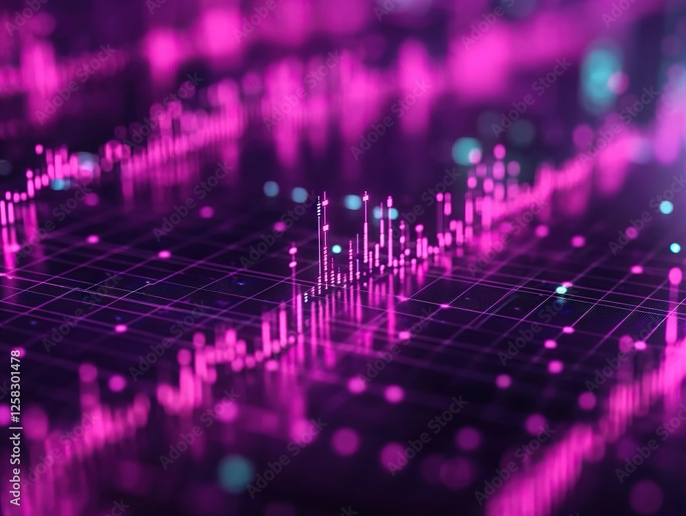 Aufkleber analyzing financial data trends virtual environment digital visualization tech industry abstract vie