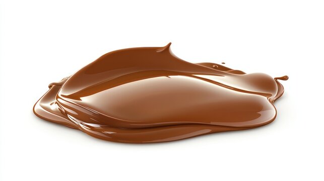 Liquid Chocolate Puddle with Realistic 3D Vector Drip