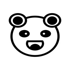 Cartoon-style panda doll icon with big round eyes, perfect for children’s toys and cute branding.