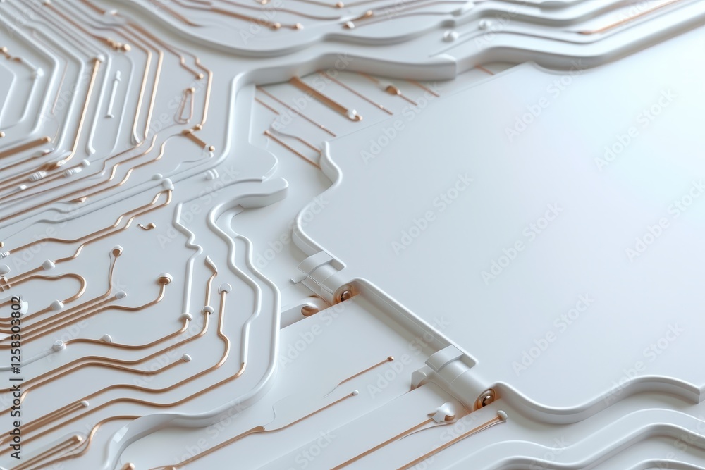 Aufkleber abstract technology background featuring circuit board design with brown and white colors for digita