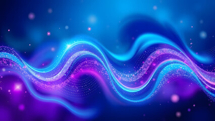 Blue smoke waves create an abstract, flowing design