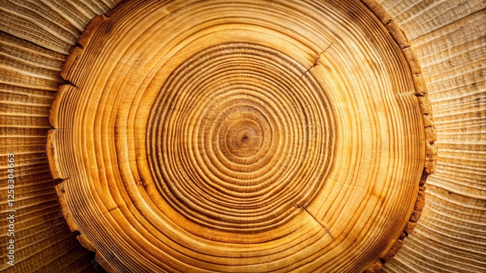 Leinwandbilder close-up view of concentric rings in a tree trunk cross-section, showcasing the natural wood grain t