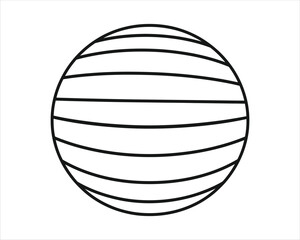 Beach Ball Line Art Outline Illustration