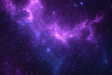 Fototapeta premium A cosmic abstract background with a deep purple and blue nebula, glowing stars, and swirling interstellar clouds. A mesmerizing space-inspired aesthetic, perfect for sci-fi and fantasy designs.