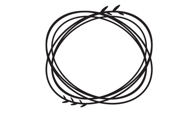 Frame circle element round design shape template abstract border leaf blossom flower plant pattern circle frame element label vintage line retro art graphic doodle empty blank mockup curve black art 