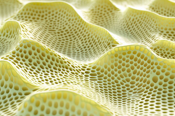 abstract honeycomb pattern in gold and light green, seamlessly looping to create an elegant, contemporary background.
