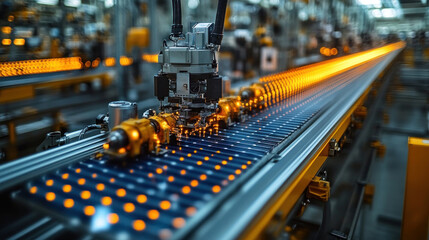 Manufacturing solar panels with automated assembly lines and clean workflows