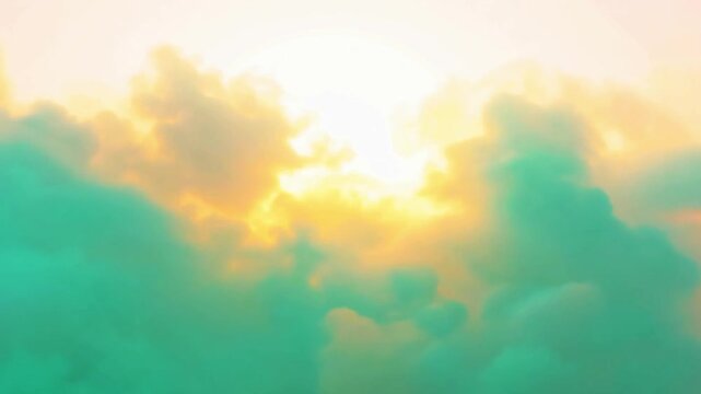 Dreamy Pastel Sky with Fluffy Clouds