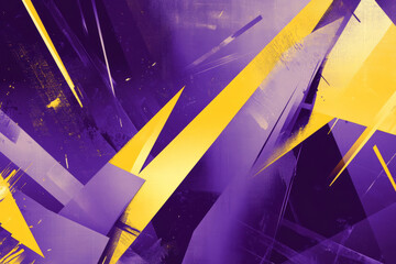 A dramatic purple and yellow abstract background with bold geometric shapes, sharp contrasts, and dynamic energy. A striking composition ideal for modern, creative visuals.