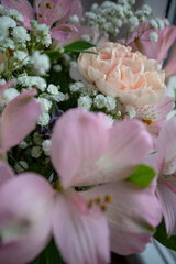 Soft Pastel Bouquet of Carnations, Alstroemeria & Gypsophila – Floral Delight