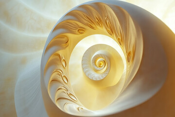 Obraz premium dynamic golden spiral continuously twisting and expanding, creating a smooth animated background that evokes a sense of growth and transformation.
