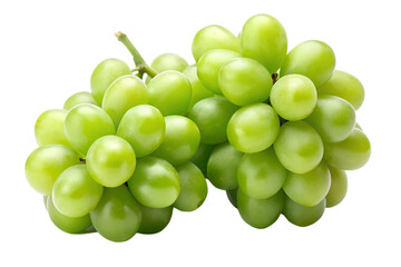 two green grapes side isolated on transparent background png