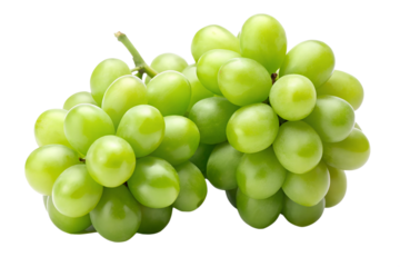 two green grapes side isolated on transparent background png