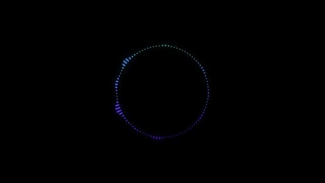 Circular neon audio spectrum visualizer
