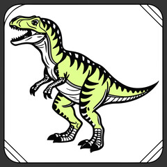 A vibrant close-up shot of a posable toy dinosaur, showcasing its movable limbs and detailed texture.  Focus on articulation and playful expression.