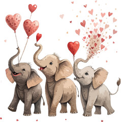 Four Elephants Valentine's Day