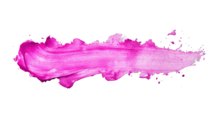 Pink brush stroke painting on transparent background