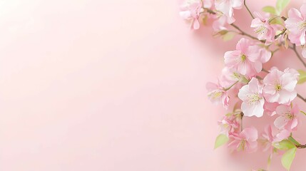 Obraz premium Delicate Pink Blossoms On Pastel Pink Background