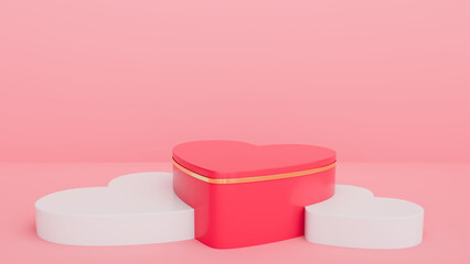 Valentine's Day Hearts Background Podium